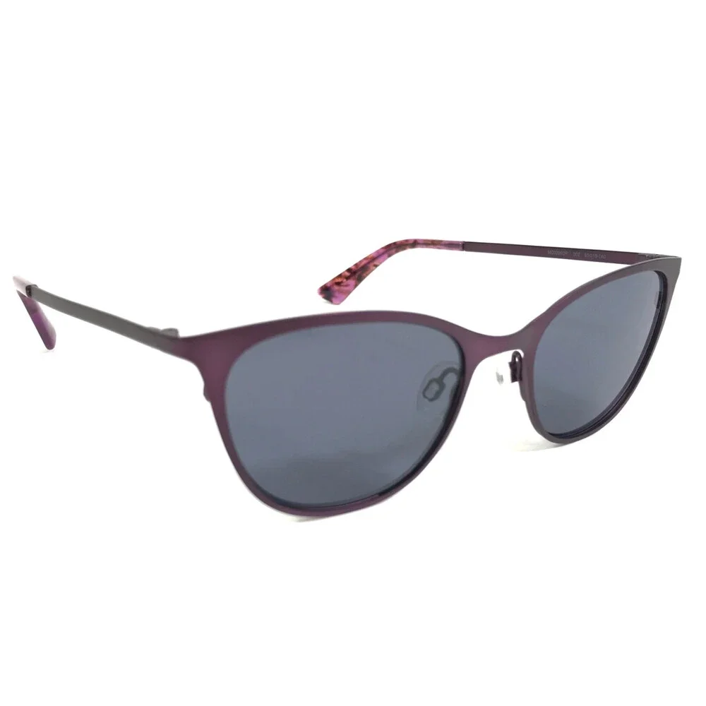 McQ Sunglasses MQ0295OP 002 Matte Purple Cat Eye Frames with Dark Blue Lenses